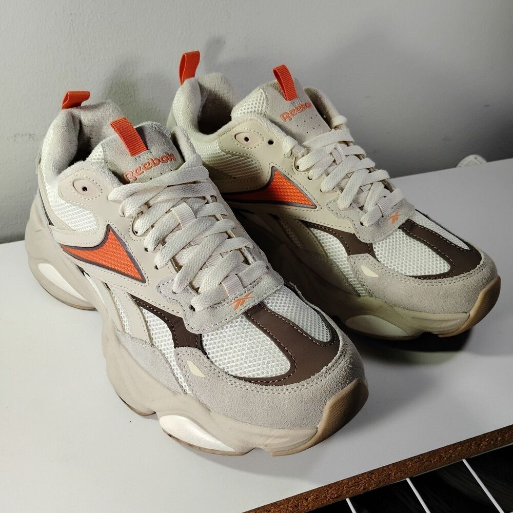 Reebok Royal Charge Sneaker Men's US 10 Beige Orange Low Top Lifestyle Shoes